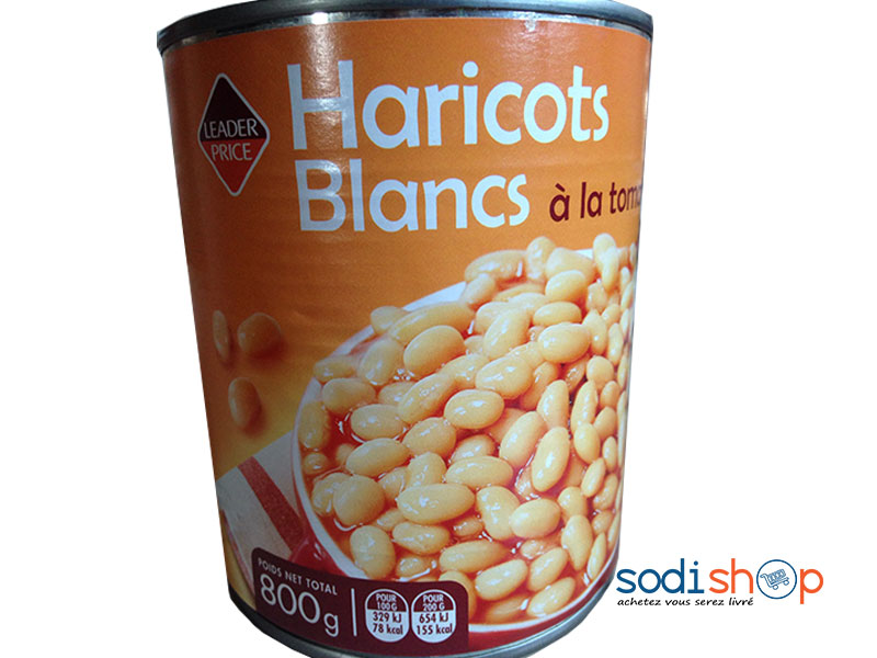 Leader Price, Boite de Haricot Blanc à La Tomate, Assaisonnement Pour la Cuisine 800G - RD0084