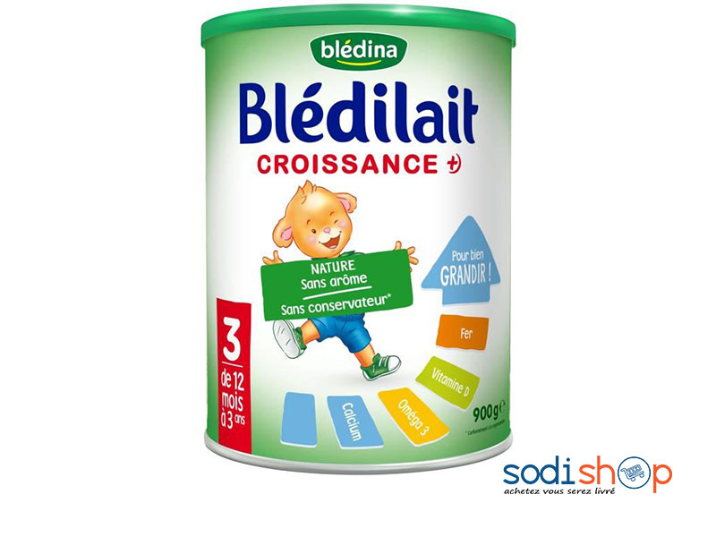 Lait en Poudre Pour Enfant Blédilait Croissance +, Sans Arôme ni Conservateur - Blédina 900g AT0083