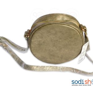Mini Sac à Main Forme Ronde Couleur Dorée UN0079