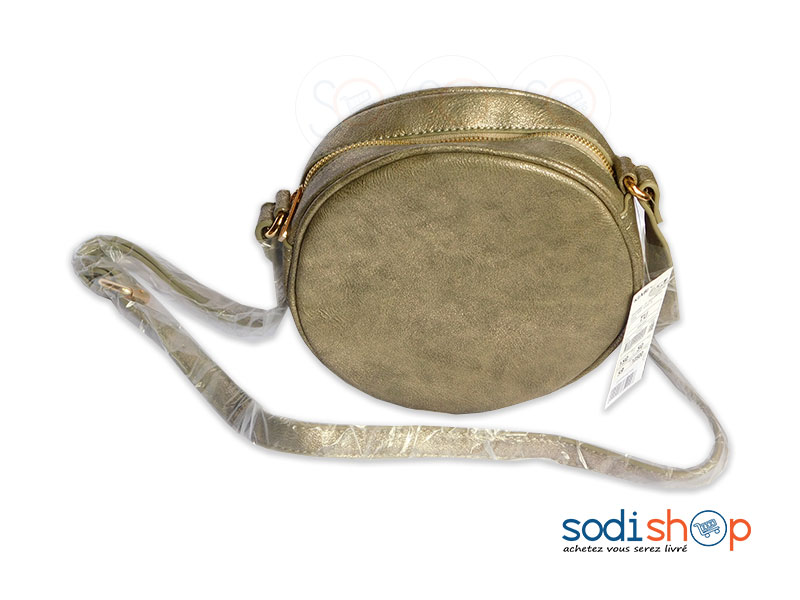 Mini Sac à Main Forme Ronde Couleur Dorée UN0079