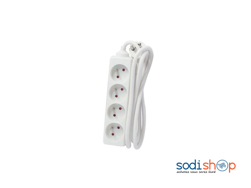 Multiprise Prise Chacon 4 prises 16 A Couleur Blanche AT0083