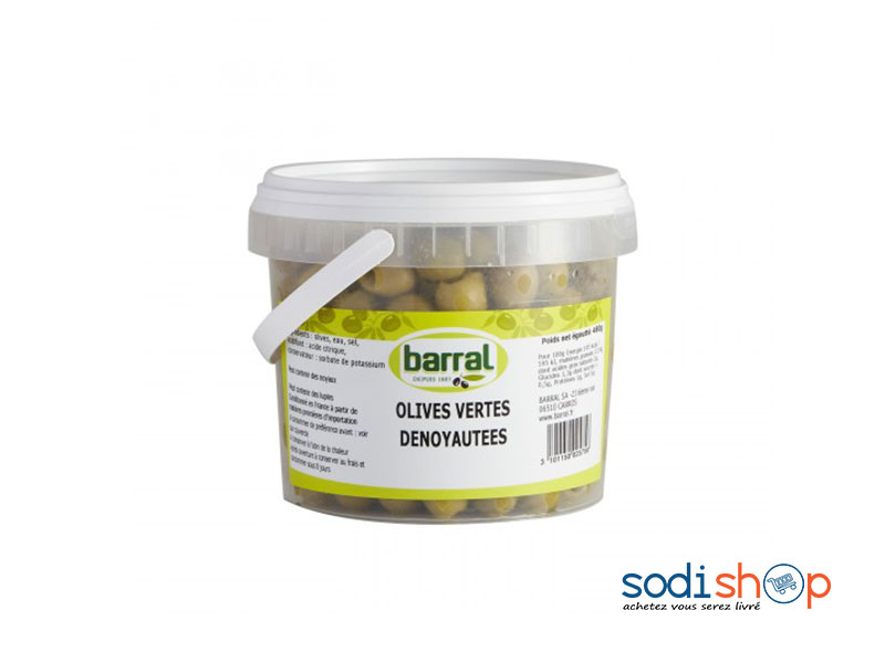 Barral Olive Verte Naturelle, Dénoyautées - 170g AT0083