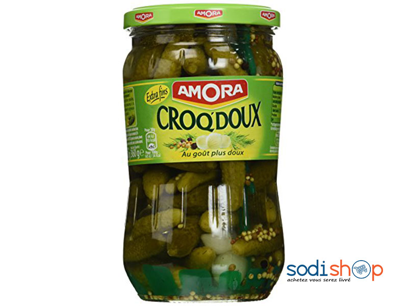 Pot d’Olives et Cornichons Aromatisés - Amora 160g AT0083