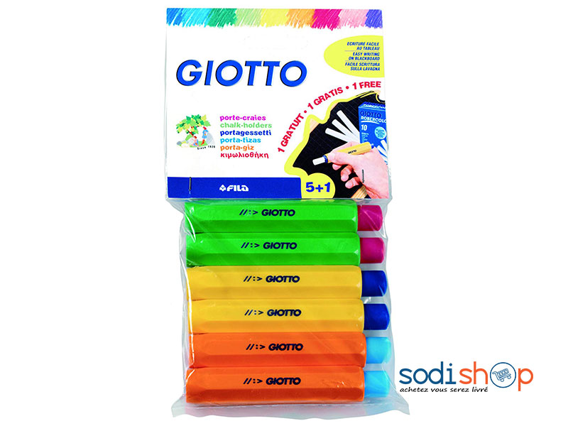 Portes Craies Giotto, Sachet de 6 Poches - Fourniture Pour Ecolier, Couleurs Diverses LA0082