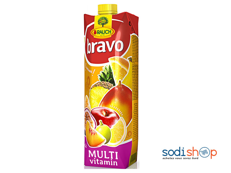 Cocktail de Jus de Fruit Multi-vitaminé, Rauch Bravo - 1 Litre RD0084