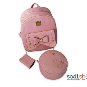 Sac à Dos + Pochettes et Bandoulière - Couleur Rose Pour Filles SS0086