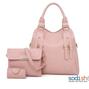 Sac à Main + Pochettes, Accessoire de Mode Pour Femme - Couleur Rose - AS0036