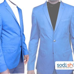 Blazer ZARA, Veste avec Broche, Ultra Stylée, Couleur Bleu - Pour Homme UN0079