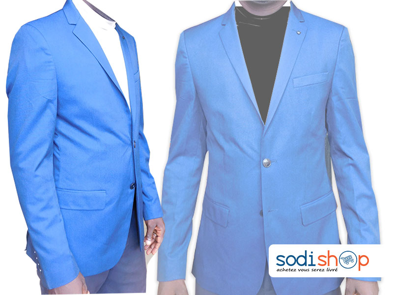 Blazer ZARA, Veste avec Broche, Ultra Stylée, Couleur Bleu - Pour Homme UN0079