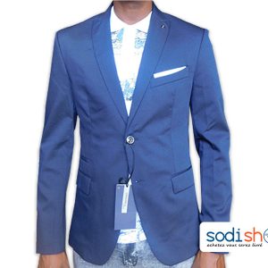 Blazer avec Broche, Marque Zara, Tissu en Maille Très Class, Veste Pour Homme - Couleur Bleu Foncé UN0079
