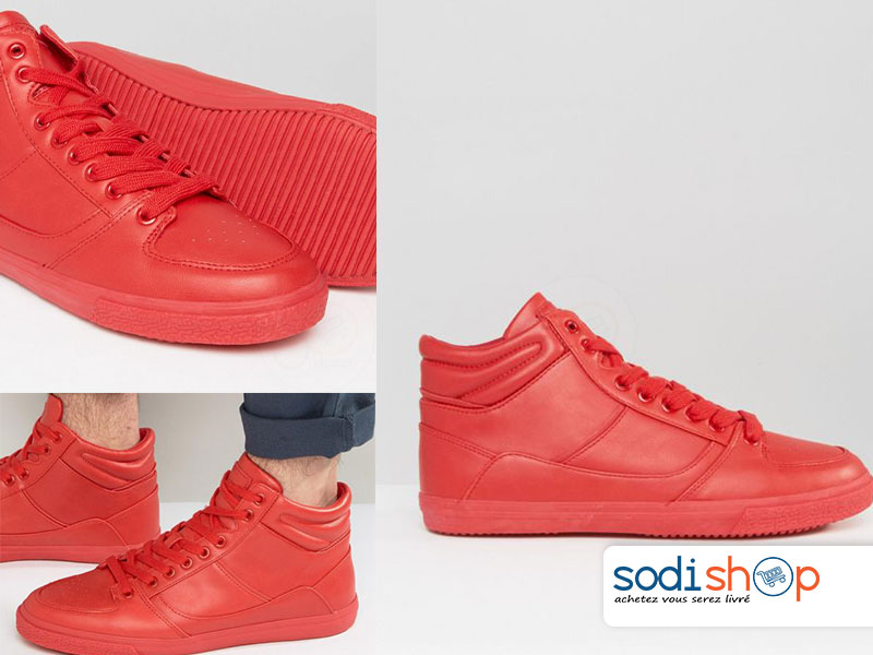 Basket Pour Homme, Chaussure Montante - Couleur Rouge UN0079 – Image 4