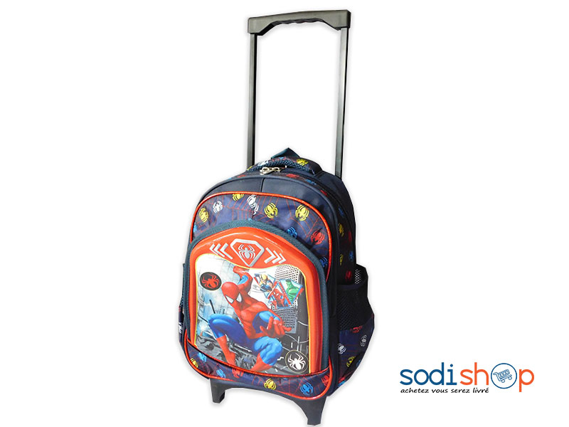 Sac à Dos Spiderman avec Poignée Télescopique et Roulettes - Couleur Rouge-Bleu, Pour Enfant SS0086