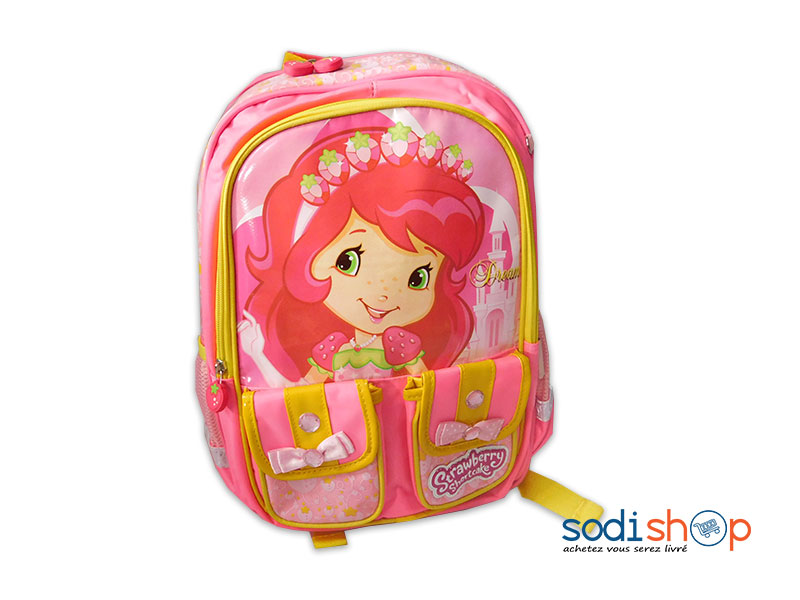 Sac à Dos Charlotte aux Fraises Joli Design - Couleur Rose Pour Fillette SS0086