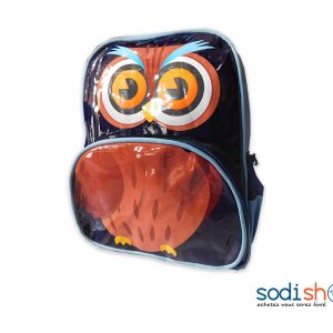 Sac à Dos Pour Enfant Logo Hiboux - Couleur Bleu-Marron SS0086