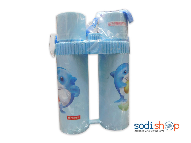 Bouteille d’Eau en Plastique Double Bidon Pour Enfant - Couleur Bleu DN0089