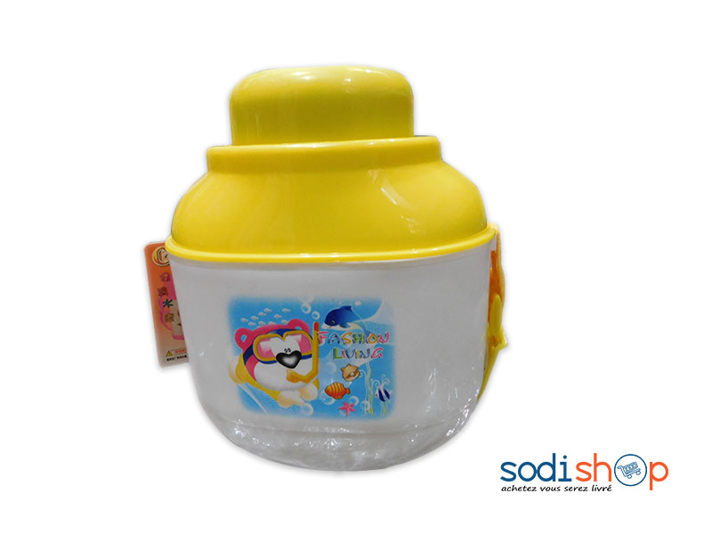 Bidon Pour Enfant En Plastique Couleur Jaune Blanc DN0089