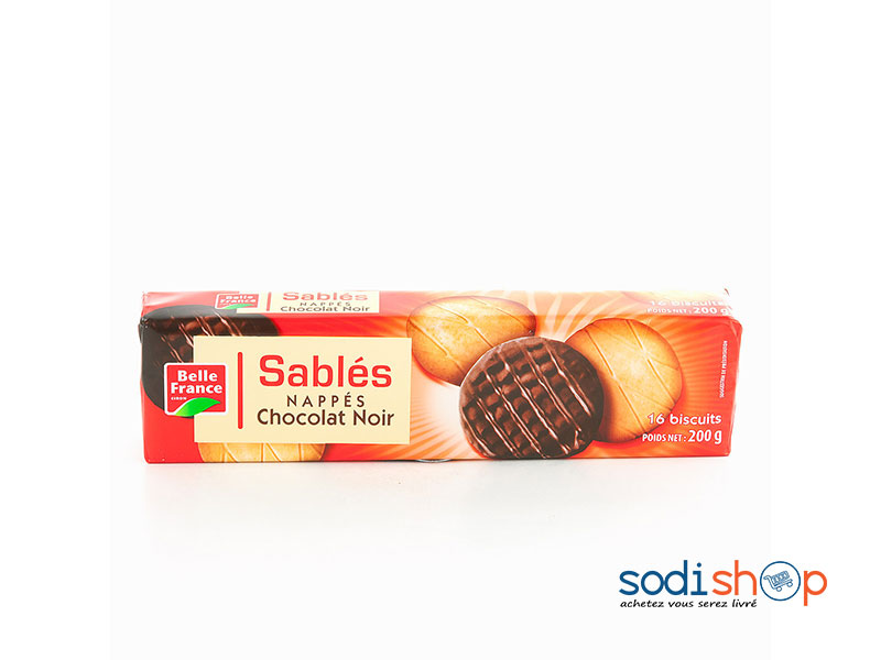 Biscuits au Chocolat Noir - Sablés Nappés Belle France 200g FTM00228