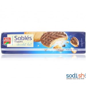 Biscuits avec du Chocolat au Lait - Sablés Nappés Belle France 200g FTM00228