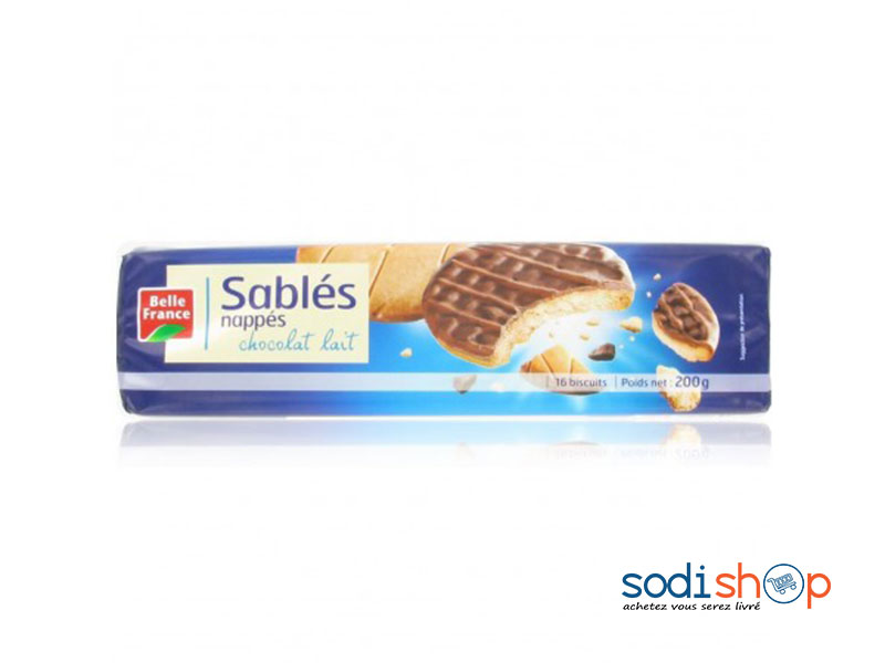 Biscuits avec du Chocolat au Lait - Sablés Nappés Belle France 200g FTM00228