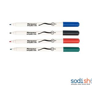 Marqueurs à Pointe Fine JPC Effaçables à Sec Couleur Assortie - Paquet de 4 LA0082