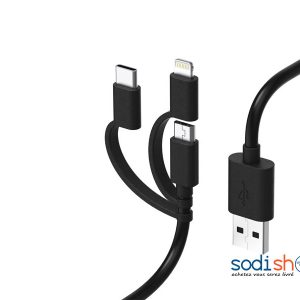 Cable Chargeur 3 en 1 Couleur Noire LG0017