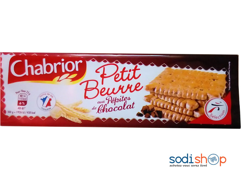 Chabrior Petit Beurre - Biscuits aux Pépites de Chocolat 200g MMD0085