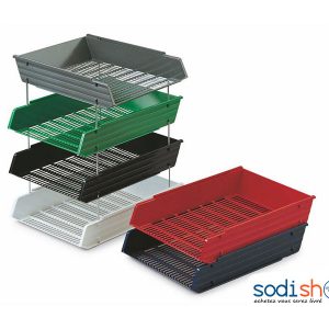 Corbeille à Courrier 103-4 Objet de Rangement Rehausse Métallique - Lot de 4  LA0082