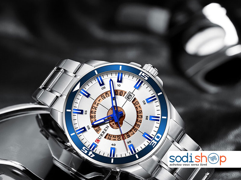 Curren Couleur Argent Montre Pour Homme en Acier M8359 Sodi00