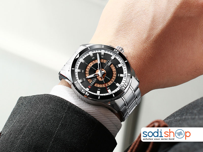 Curren Couleur Argent Montre Pour Homme en Acier M8359 Sodi00 – Image 2