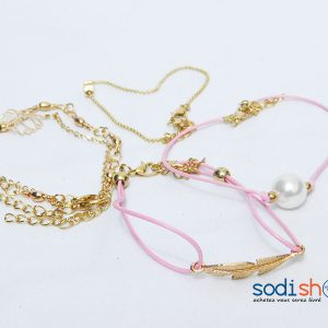 Ensemble de Bracelet Pour Femme Couleur Rose ZM0090