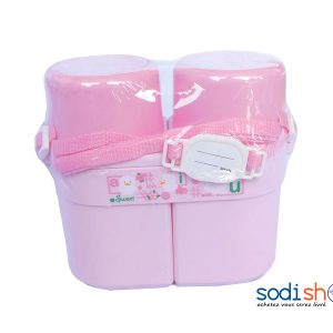 Bouteille en Plastique Pour Enfant Double Gourde - Couleur Rose LB0091