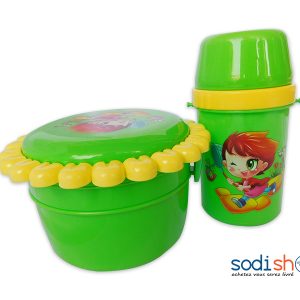 Ensemble Gourde en Plastique avec Tasse - Couleur Vert Ustensile Pour Enfant LB0091