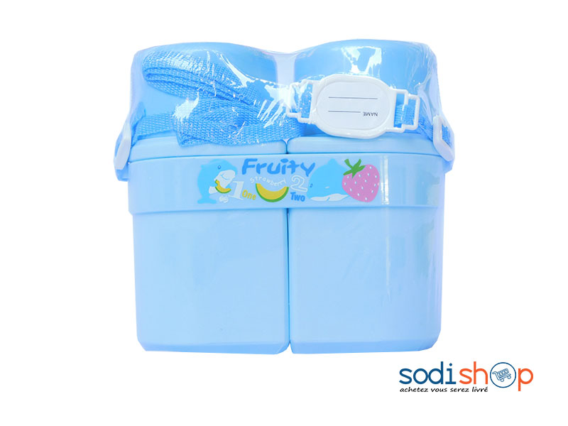 Bouteille d’Eau en Plastique Double Gourde Pour Enfant - Couleur Bleu LB0091