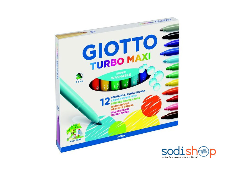 Giotto Turbo Max Feutre à Couleur 12 Couleurs LB0091
