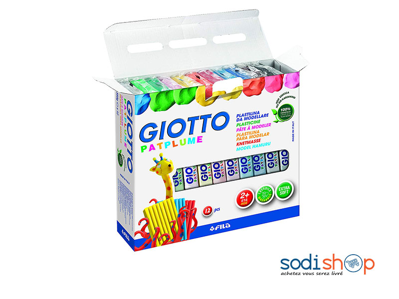 Pâte à Modeler 100% Végétale - Giotto Patplume 12 Pièces 350g LA0082