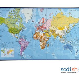 Sous-Main Mappemonde Fourniture de Bureau - 59,8 x 36,5 cm LA0082