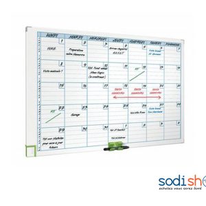 Tableau Blanc de Planning Mensuel Surface Magnétique Effaçable à Sec - 60x90 cm LA0082