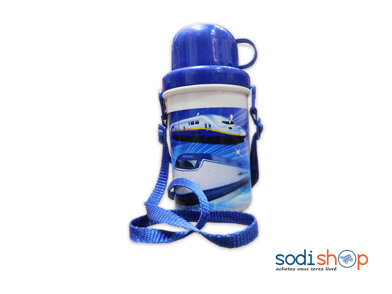 Bouteille d’Eau en Plastique Pour Enfant - Couleur Bleu Blanc DN0089