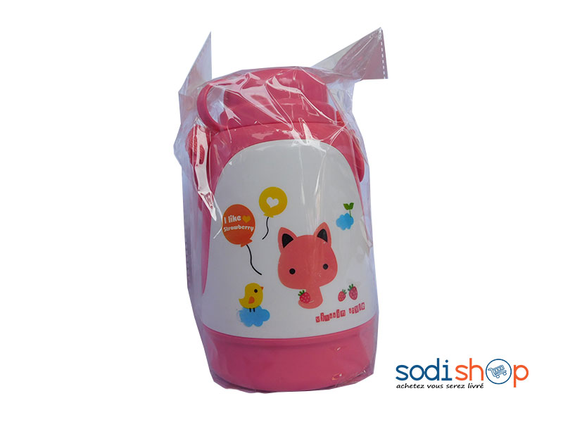 Mini Gourde en Plastique Pour Enfant - Couleur Rose Blanc LB0091