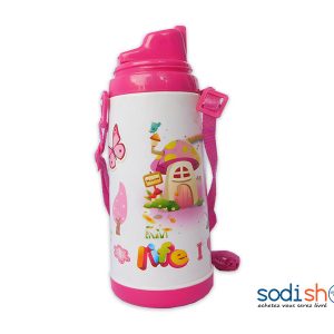 Bidon Pour Enfant Forme Ergonomique - Couleur Rose Blanc LB0091