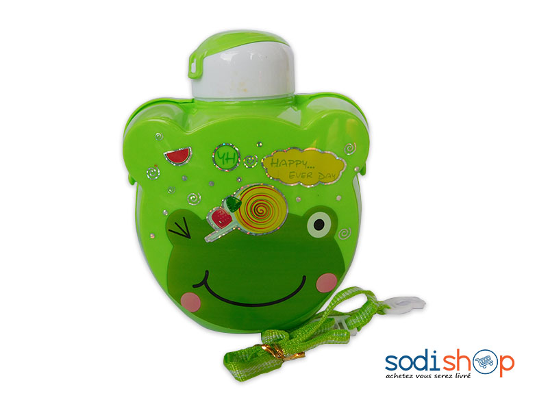 Gourde en Plastique Pour Enfant Joli Design - Couleur Vert LB0091