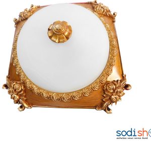 Luminaire Plafonnier Motif Vintage - Couleur Blanc et Or KKS0093