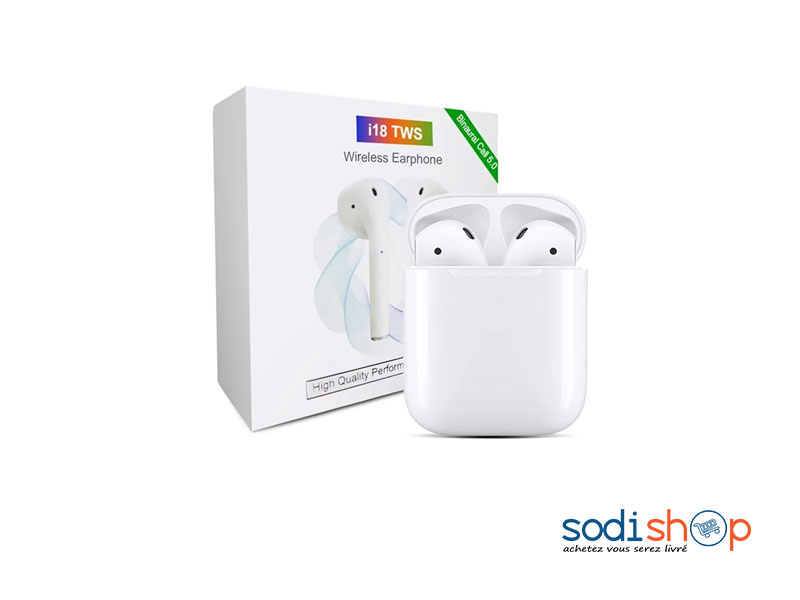 Ecouteurs AirPods i18 TWS Bluetooth 5.0 Super Basse avec Contrôle Tactile - Pour iPhone et Samsung SODI00