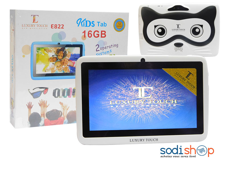 Tablette Educative Kids Tab Luxury Touch E822 Pour Enfant Double Caméra 7 Pouces avec Stylet Pen et Accessoires - 16 Go 2Go Ram SODI00