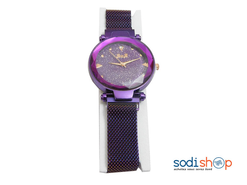 Montre Pour Femme Walar SmS Bracelet en Acier Joli Design - Couleur Violet SODI00