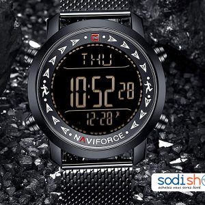 Montre à Quartz NAVIFORCE NF9130 Cadran Numérique avec Bracelet en Acier - Couleur Noir SODI00