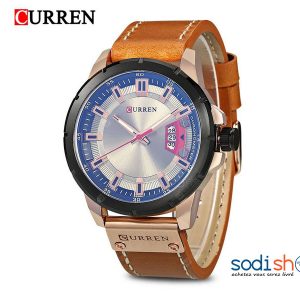 Curren 8284 Montre Classique en Simili Cuir Cadran Analogique avec Date Style Luxueux - Pour Homme SODI00