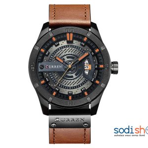 Curren 8829 Montre en Simili Cuir Pour Homme avec Date - Couleur Marron Noir SODI00