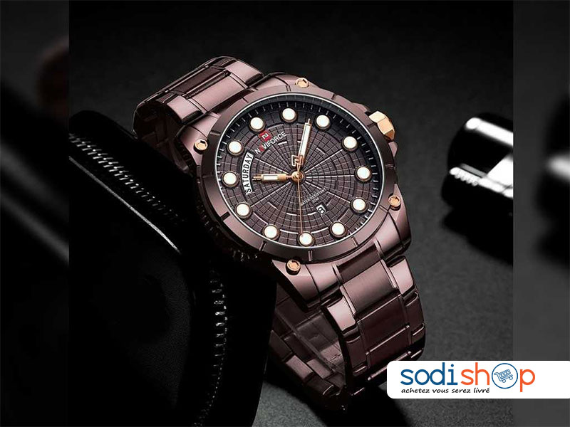 Montre à Quartz Pour Hommes NAVIFORCE 9152 Couleur Marron Sodi00