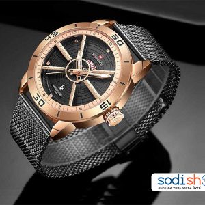 Naviforce NF9155 Montre Homme Bracelet en Maille Noir Sodi00